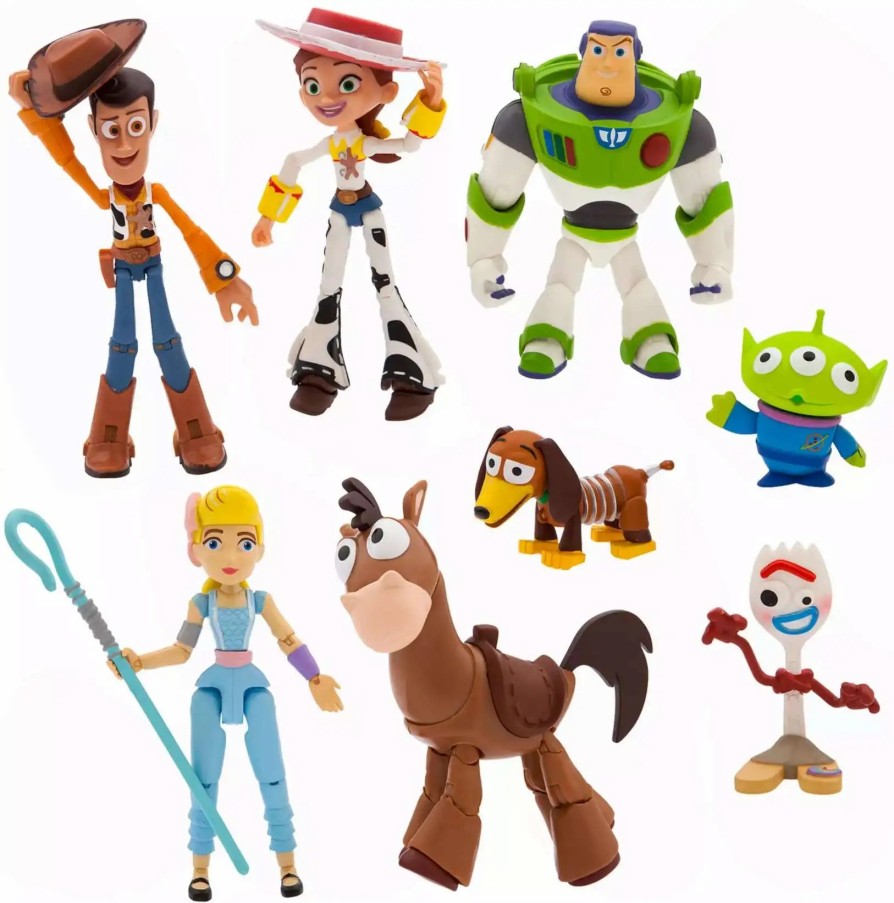 All Brands Disney | Disney Toy Story 4 Bullseye, Jessie, Buzz, Woody, Bo Peep, Alien, Forky & Slinky Dog Exclusive Action Figure Collection