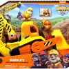 All Brands Spin Master | Paw Patrol Rubble & Crew Rubble'S Bark Yard Deluxe Bulldozer Vehicle & Figure