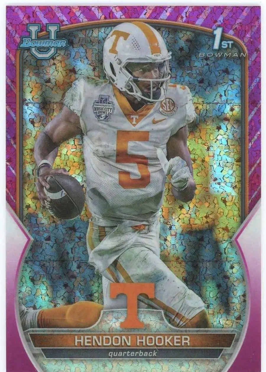 All Brands Topps | Nfl 2022 Bowman'S University 71/150 Pink Refractor Hendon Hooker #21 [1St Bowman]