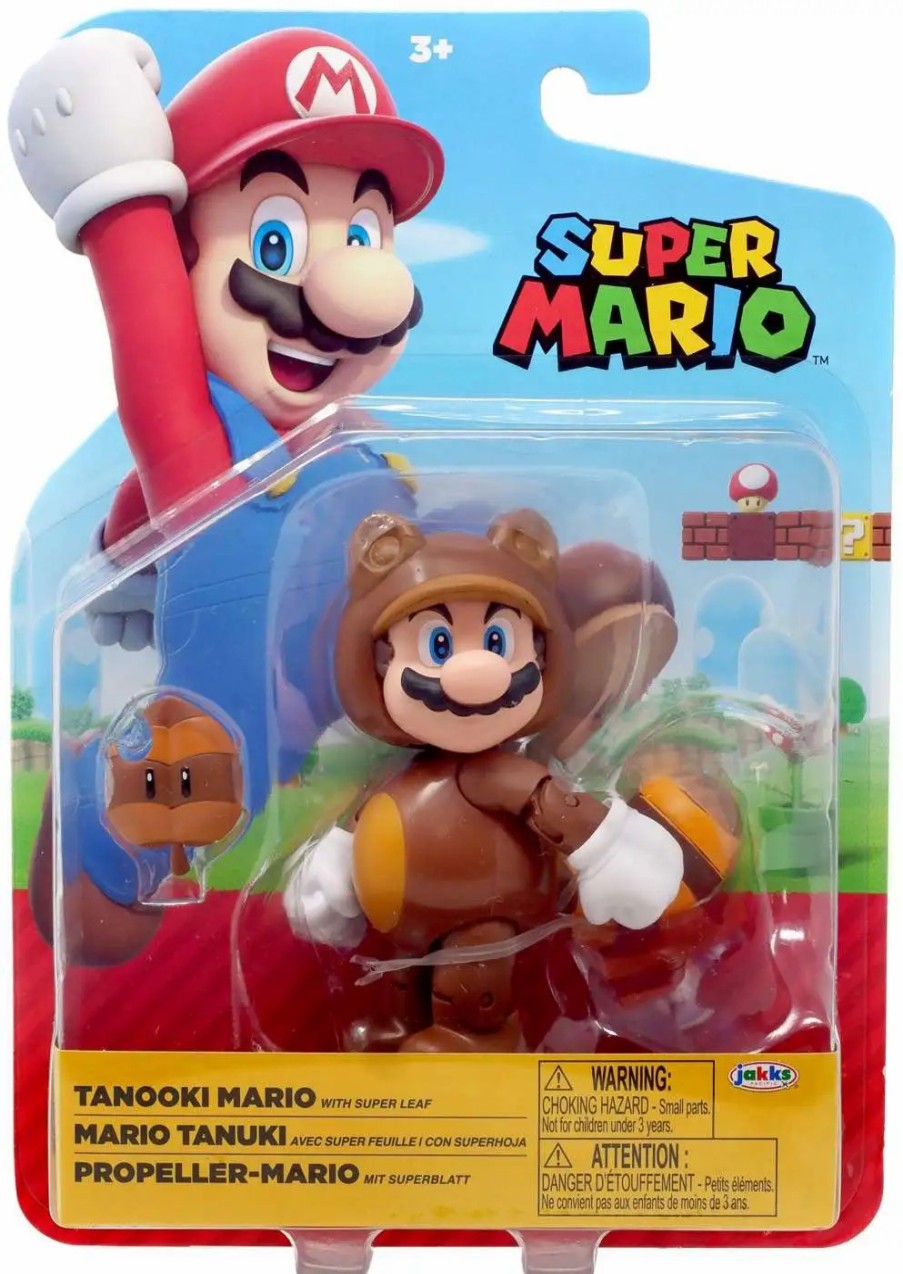 All Brands Jakks Pacific | Super Mario Wave 35 Tanooki Mario Action Figure [With Super Leaf]