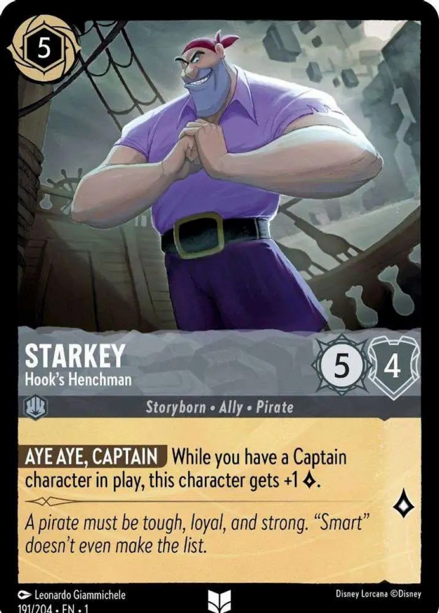 All Brands Ravensburger | Disney Lorcana Trading Card Game The First Chapter Uncommon Starkey - Hook'S Henchman #191