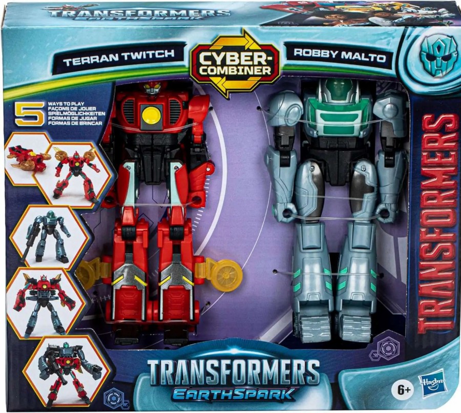 All Brands Hasbro | Transformers Earthspark Cyber-Combiner Terran Twitch & Robby Malto Action Figure 2-Pack