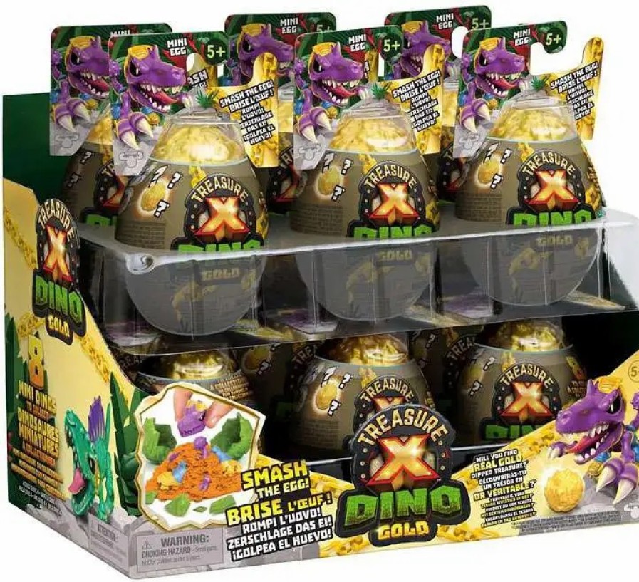 All Brands Moose Toys | Treasure X Dino Gold Series 4 Mini Egg Myster Box [12 Packs] (Pre-Order Ships February)