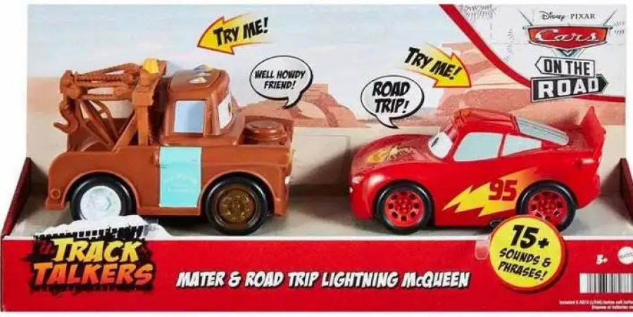 All Brands Mattel Toys | Disney / Pixar Cars Track Talkers Mater & Road Trip Lightning Mcqueen Vehicle 2-Pack