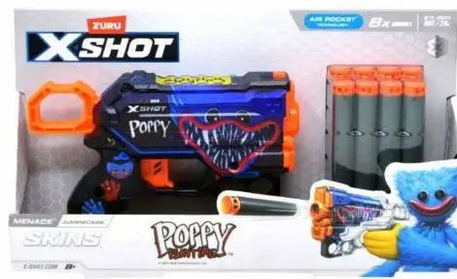 All Brands Zuru Toys | Poppy Playtime X-Shot Skins Menace Jumpscare Blaster [8 Darts]