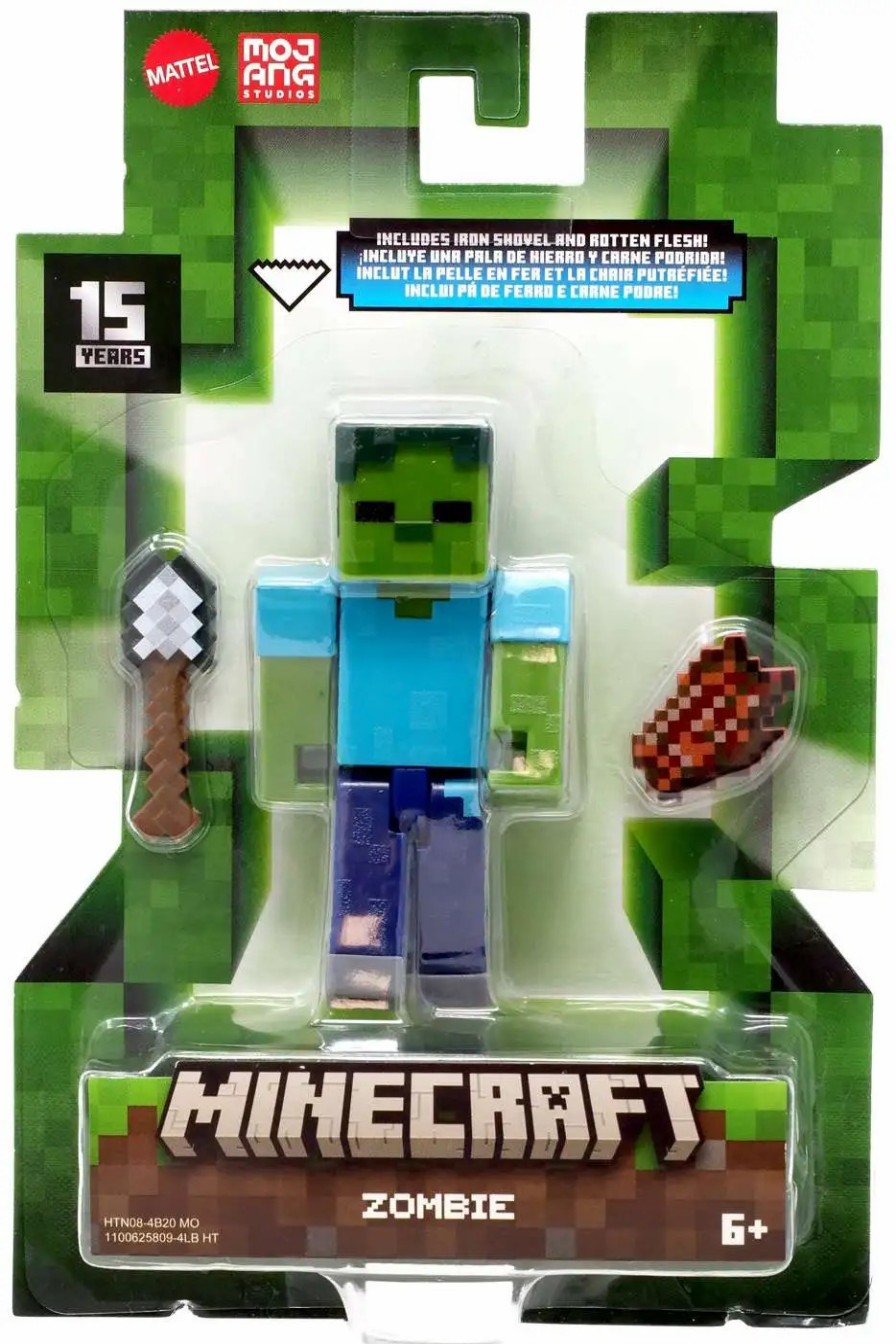 All Brands Mattel Toys | Minecraft 15Th Anniversary Zombie Action Figure