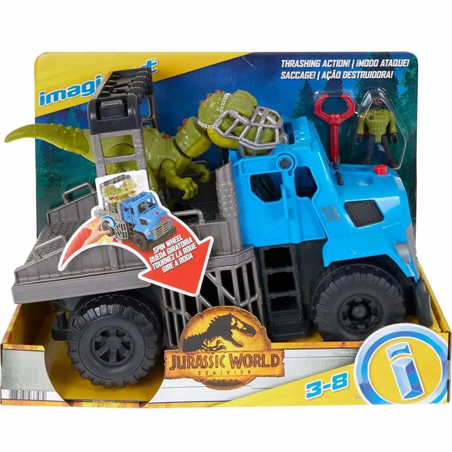 All Brands Fisher Price | Fisher Price Jurassic World Imaginext Dominion Break Out Dino Hauler Figure Set