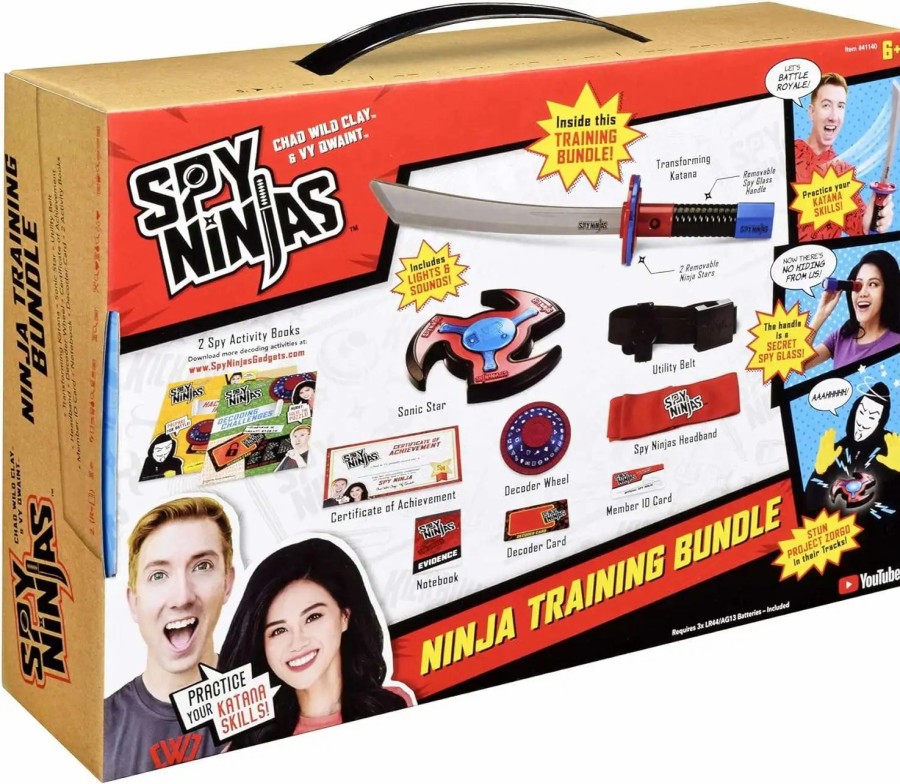 All Brands Playmates | Spy Ninjas Chad Wild Clay & Vy Qwaint Ninja Training Bundle Mission Kit Playset