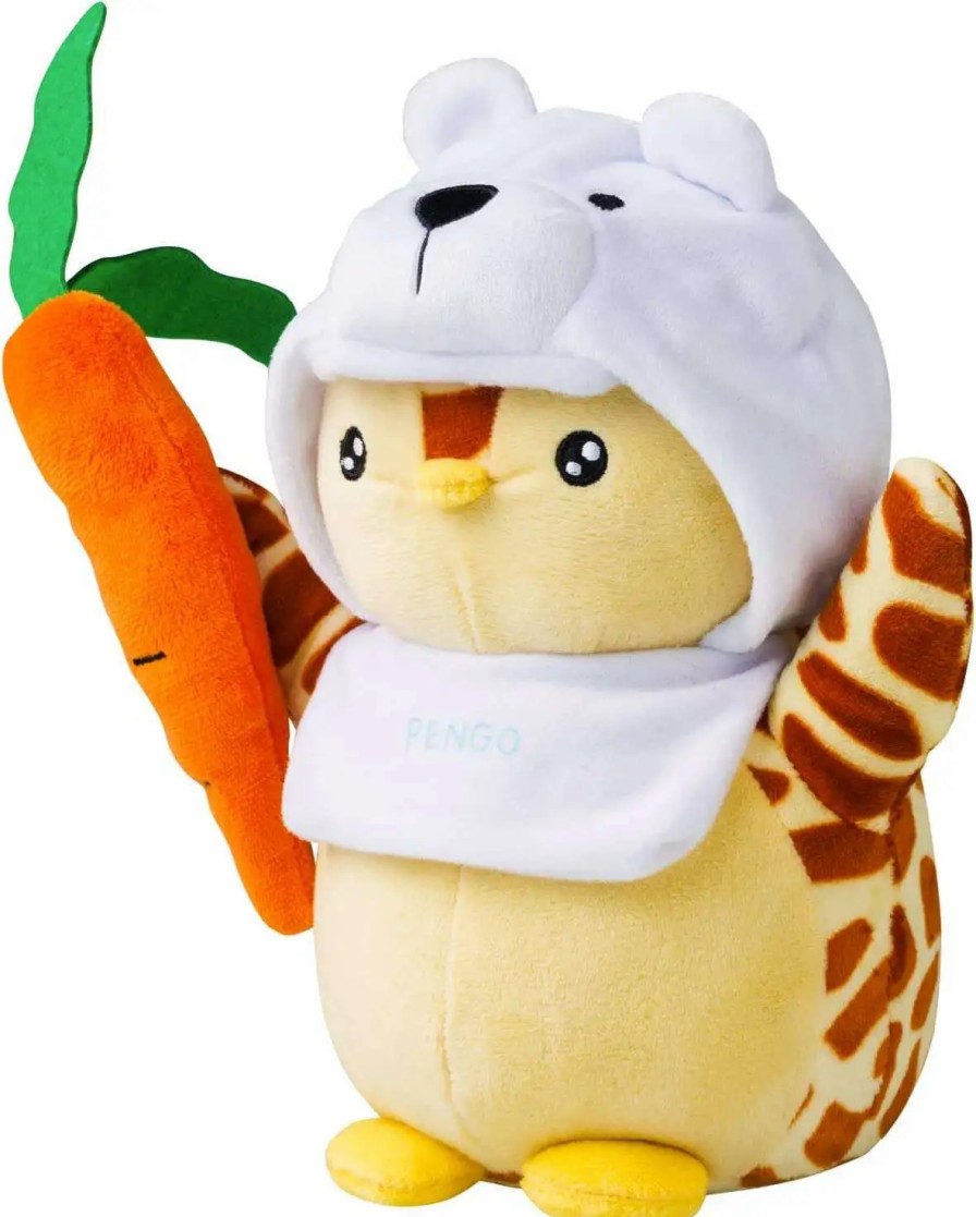 All Brands PMI | Pudgy Penguins Plush Buddies Polar Bear Hat, Holding Carrot 8-Inch Plush