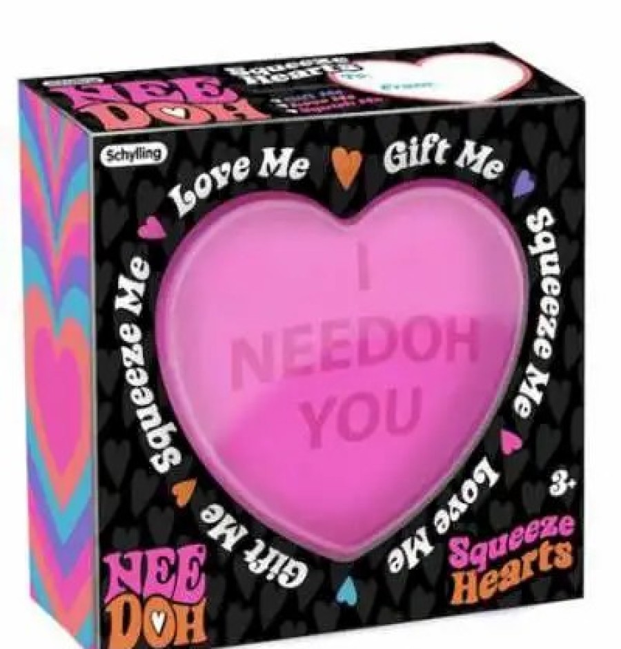 All Brands Schylling | Needoh Squeeze Hearts Stress Ball [1 Random Color & Phrase]