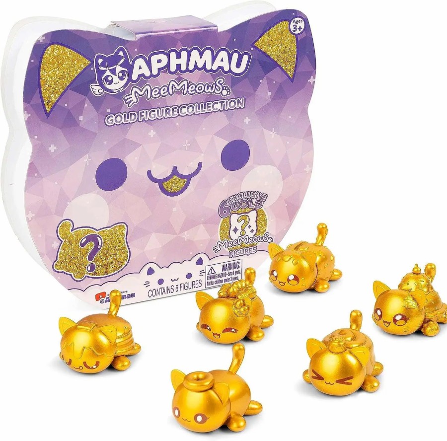 All Brands Bonkers Toy Co. | Aphmau Meemeows Gold Figure Collection 6-Figure Set [6 Exclusive Gold Meemeows Figures]