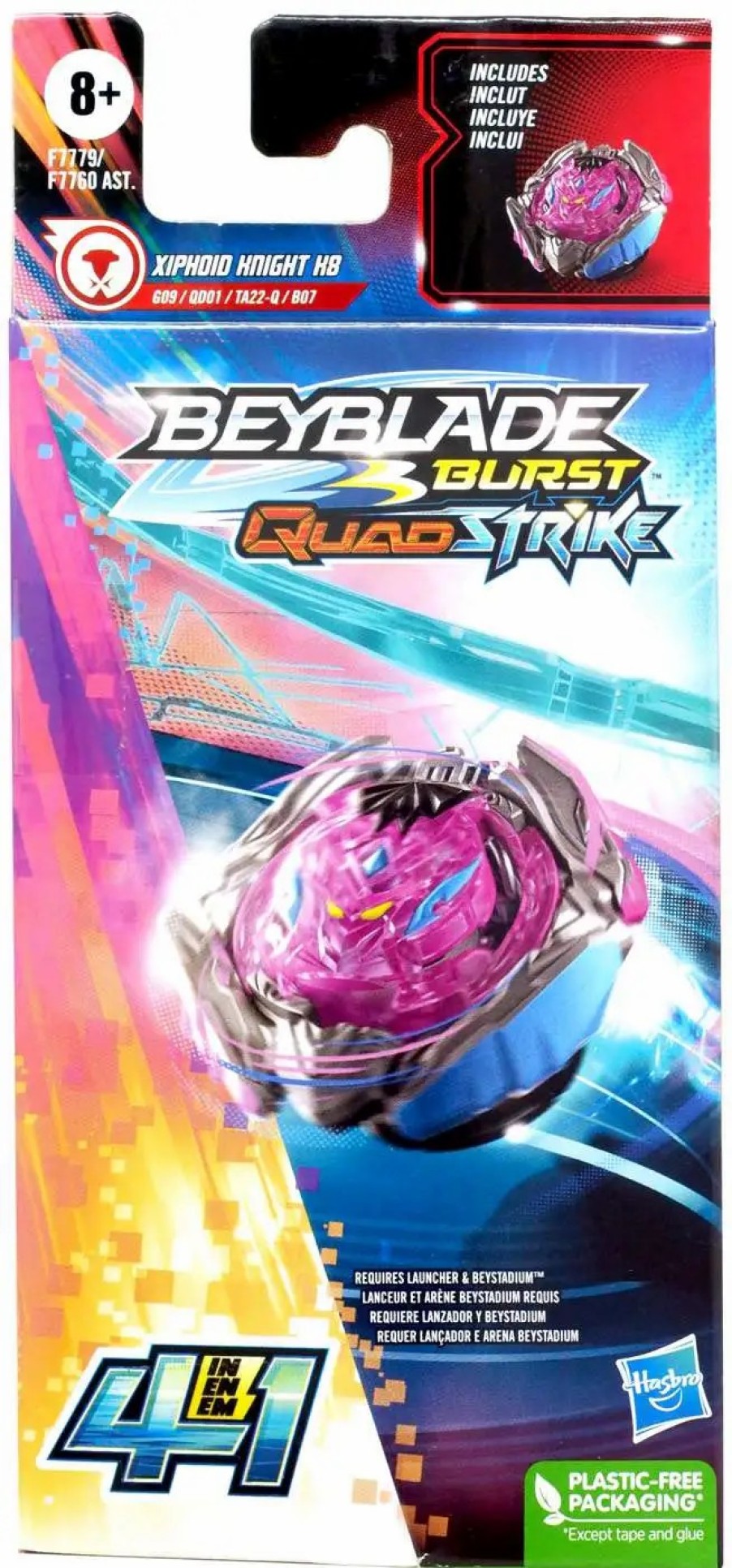 All Brands Hasbro Toys | Beyblade Burst Quadstrike Xiphoid Knight K8 Single Pack