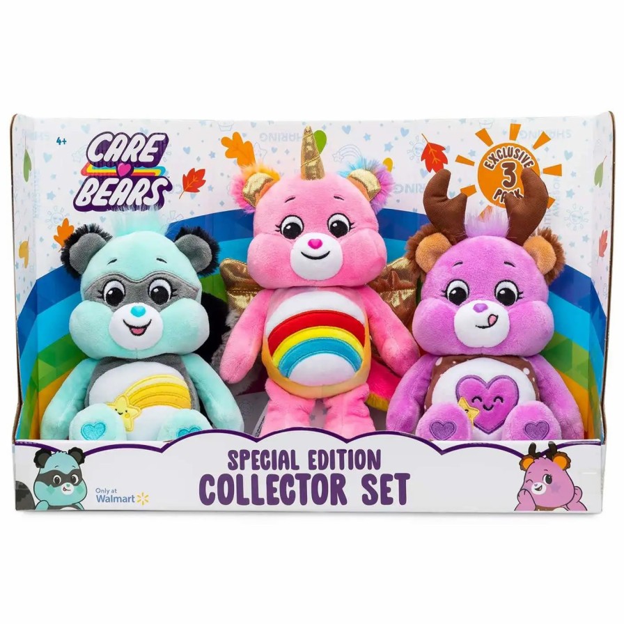 All Brands Basic Fun | Care Bears 40Th Anniversary Take Care Bear, Cheer Bear & Wish Bear Exclusive 9-Inch Plush 3-Pack