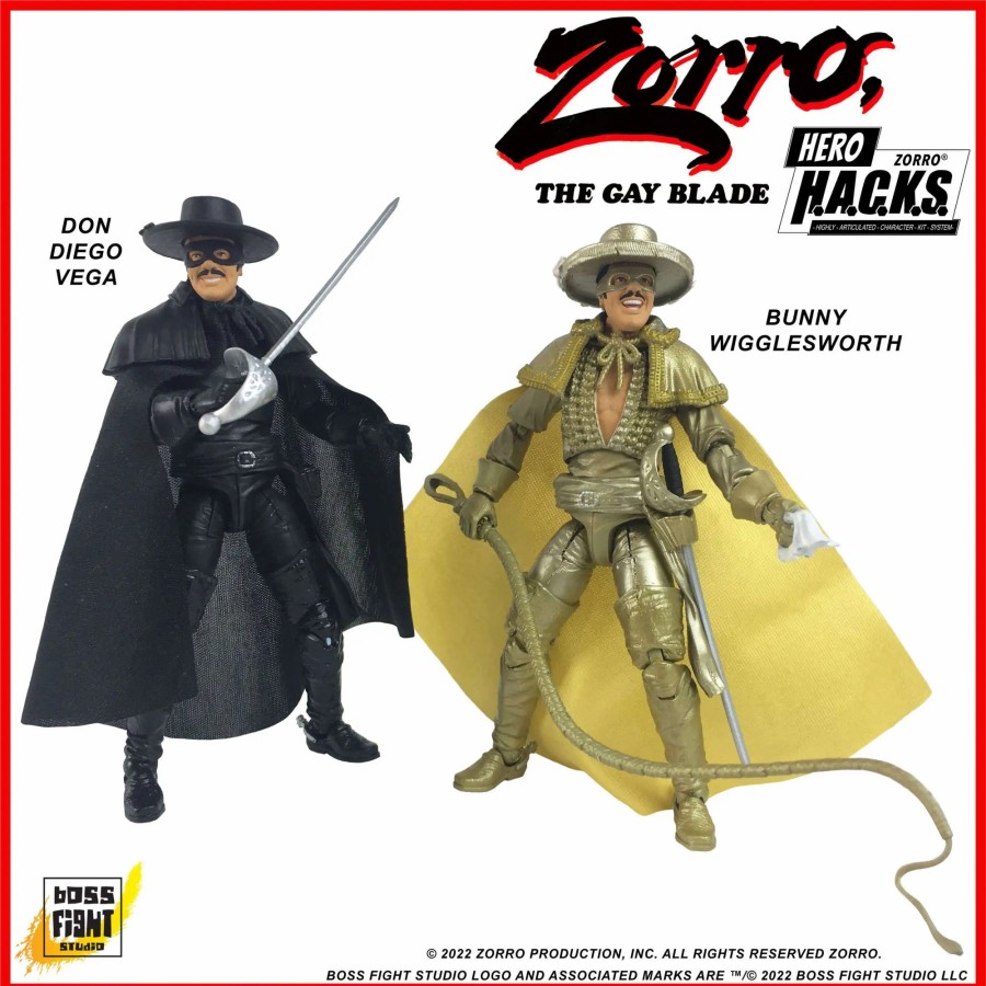 All Brands Boss Fight Studios | Zorro: The Gay Blade Hero H.A.C.K.S. Don Diego Vega And Bunny Wigglesworth Action Figure 2-Pack