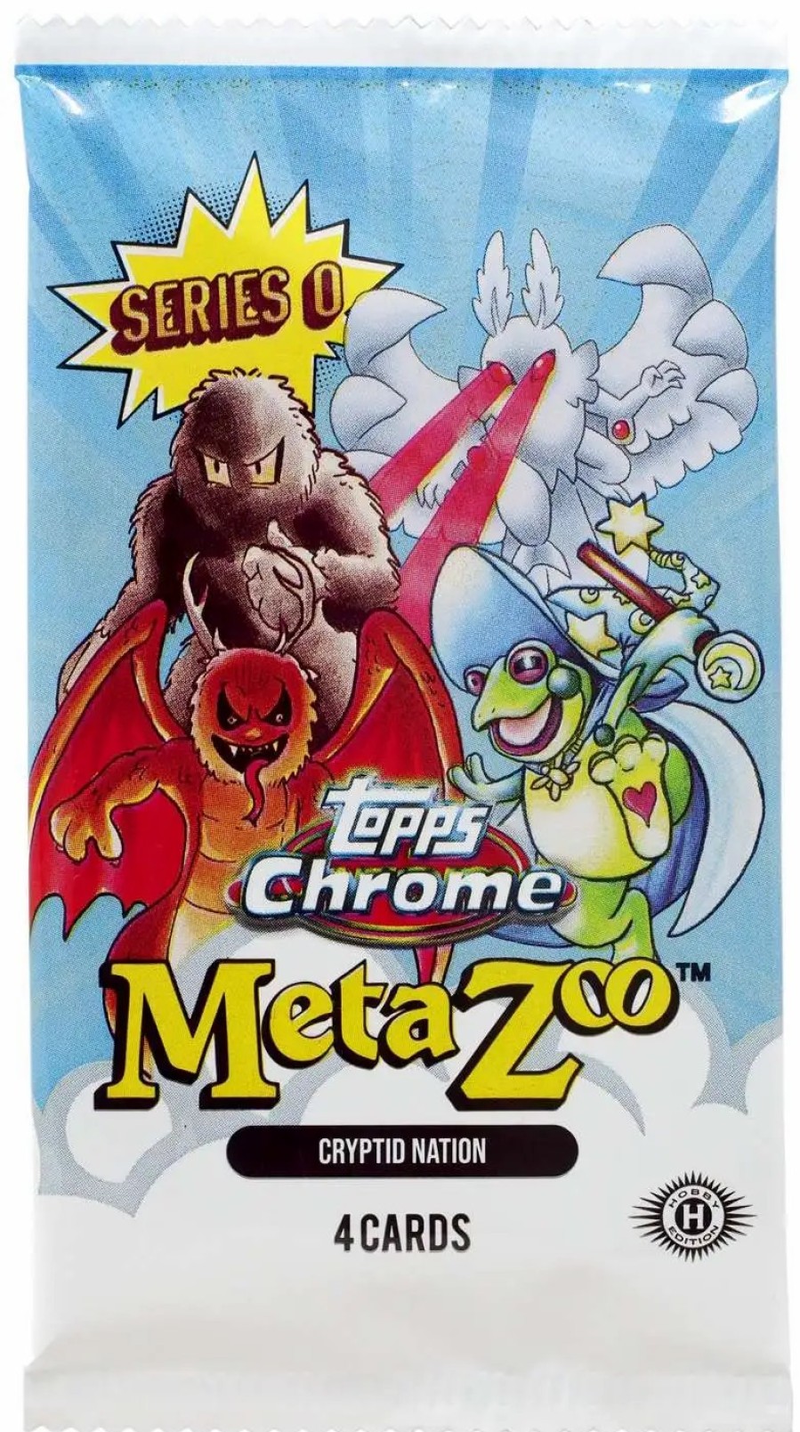 All Brands Topps | Metazoo Trading Card Game Chrome Series 0 Cryptid Nation Trading Card Hobby Pack [4 Cards]