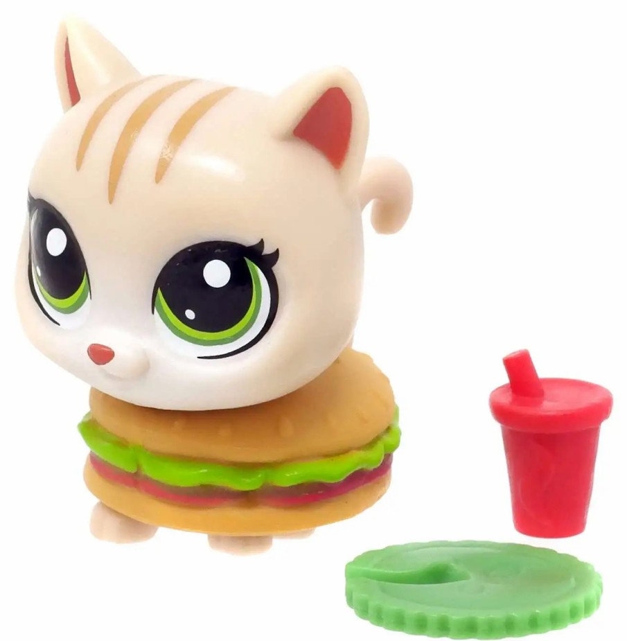 All Brands Hasbro Toys | Littlest Pet Shop Series 3 Burger Cat 2-Inch Mini Figure