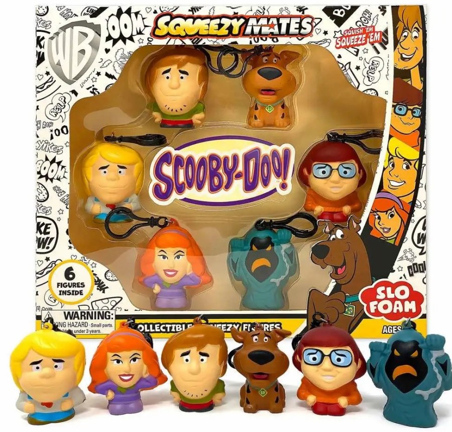 All Brands Party Animal Toys | Scooby-Doo Squeezy Mates Shaggy, Scooby, Velma, Fred, Daphne & Green Ghost Squeeze Toy 6-Pack [Slo Foam]