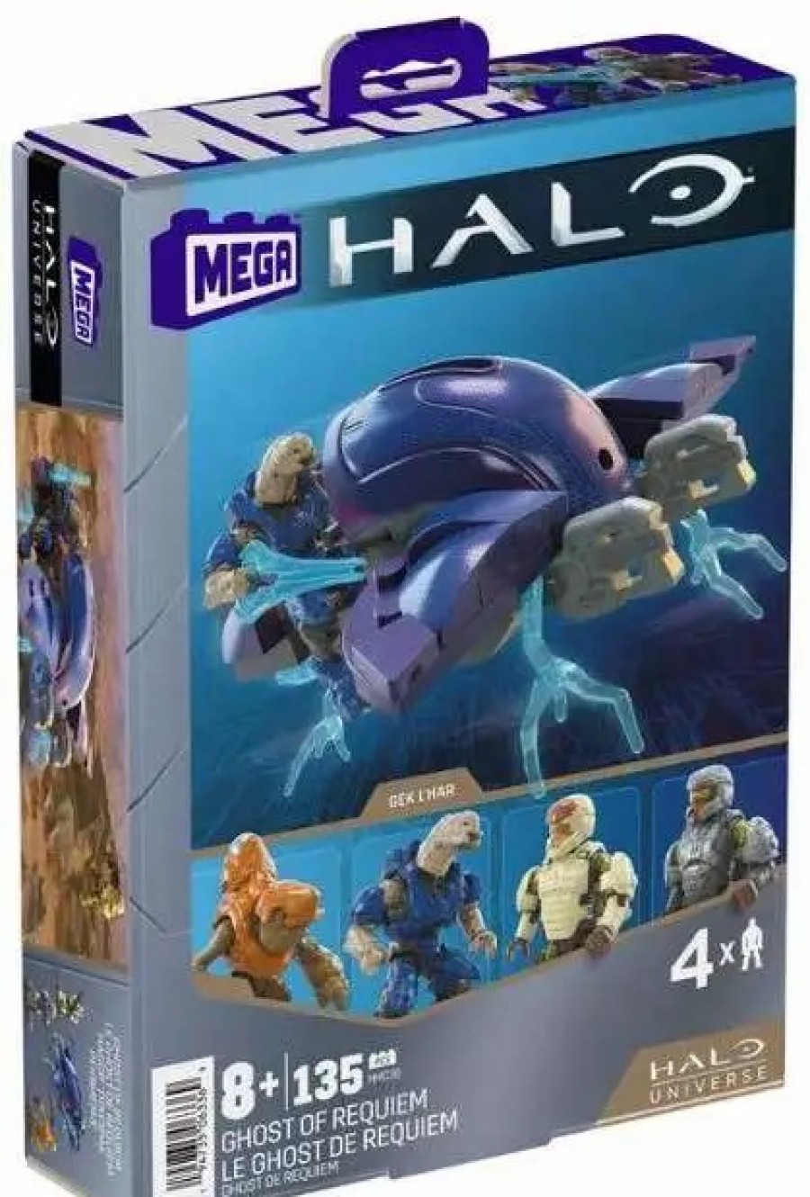 All Brands Mega Construx | Halo Universe Ghost Of Requiem Set [Includes 2X Unsc Marines, Gek L'Har & Grunt Storm]