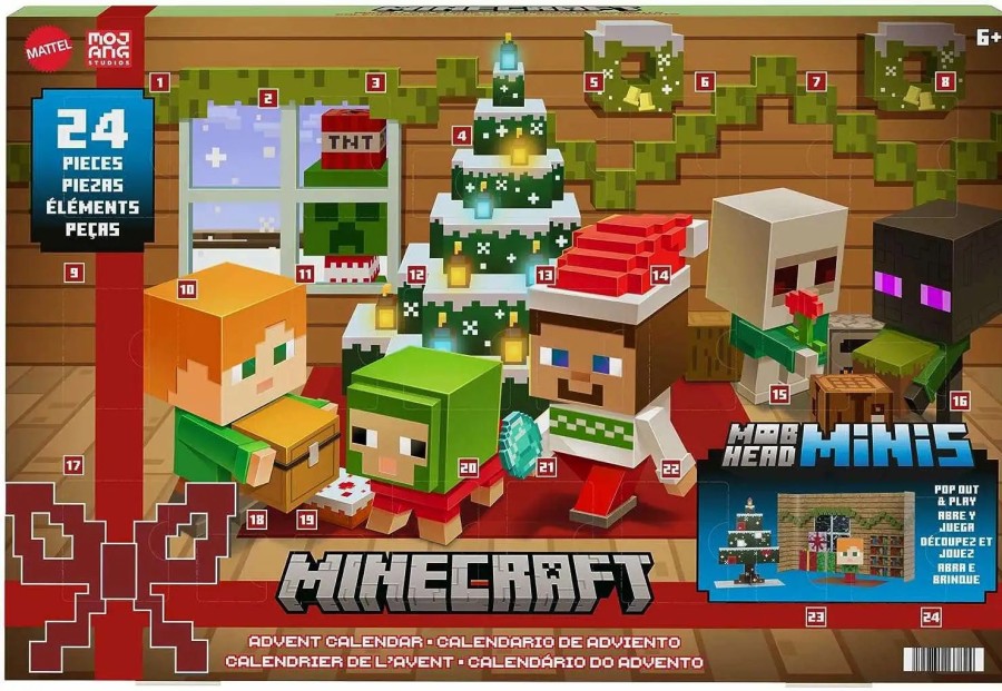 All Brands Mattel Toys | Minecraft Mob Head Minis 2023 Advent Calendar