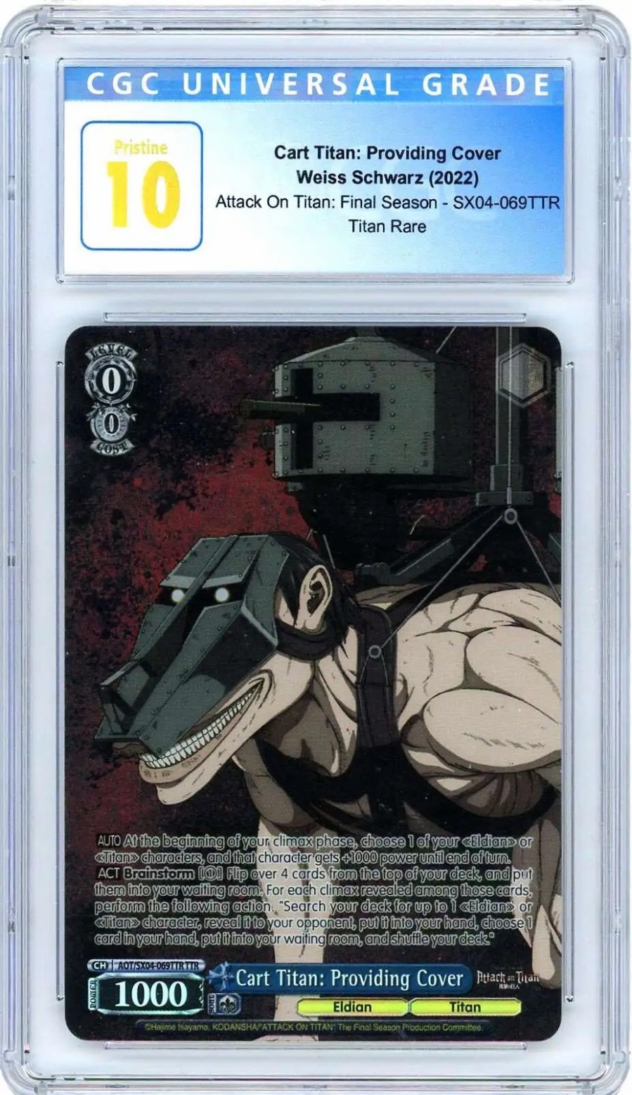 All Brands Weiss Scwartz | Weiss Scwartz Attack On Titan Cart Titan: Providing Cover Graded Single Card [Cgc 10]