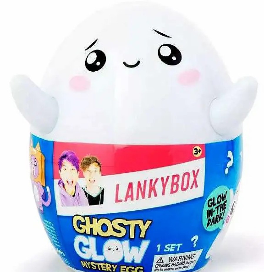 All Brands Bonkers Toy Co. | Lankybox Ghosty Glow Mystery Egg [2 Figures, 3 Micro Figures, 1 Squishy, 1 Pop-It & 1 Sticker, Damaged Package]