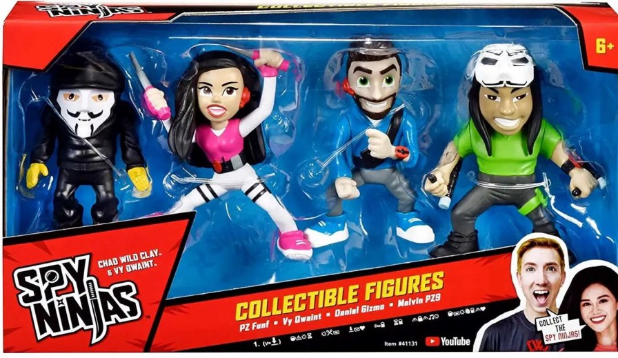 All Brands Playmates | Spy Ninjas Pz Funf, Vy Qwaint, Daniel Gizmo & Melvin Pz9 Figure 4-Pack