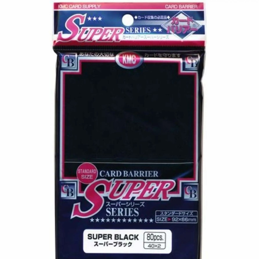 All Brands KMC | Card Barrier Super Series Super Black Standard Card Sleeves [80 Count]