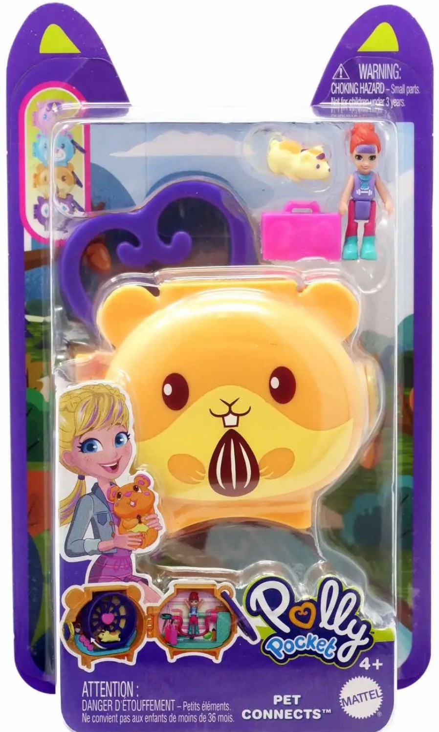 All Brands Mattel Toys | Polly Pocket Pet Connects Hamster Micro Playset