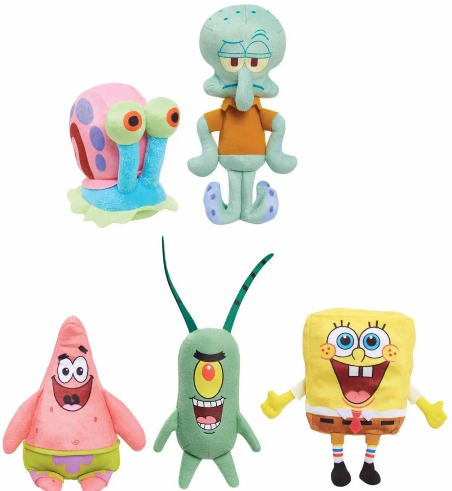 All Brands Just Play | Spongebob Squarepants Bikini Bottom Buddies Sb, Patrick, Squidward, Gary & Plankton Set Of 5 Plush