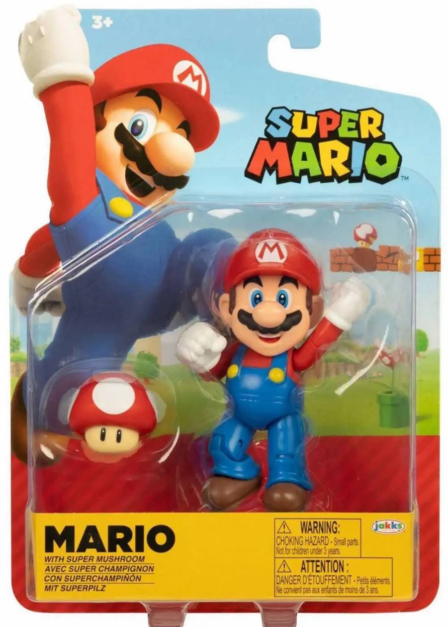 All Brands Jakks Pacific | World Of Nintendo Wave 29 Super Mario Action Figure [With Super Mushroom]