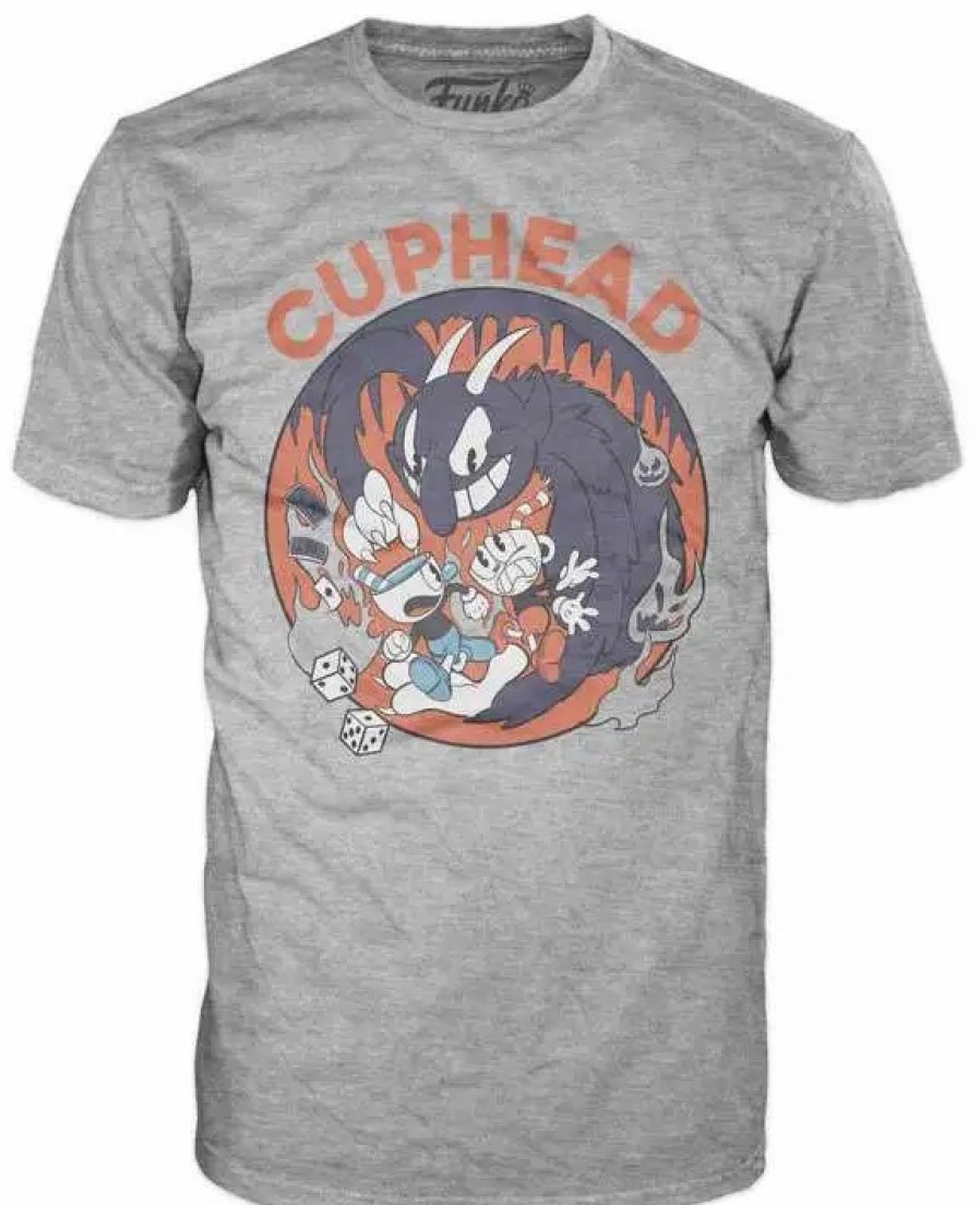 All Brands Funko | Funko Cuphead, Mugman & The Devil T-Shirt [Extra-Large]