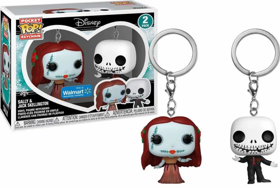 All Brands Funko | Funko Nightmare Before Christmas Pocket Pop! Sally & Jack Skellington Exclusive Keychain 2-Pack