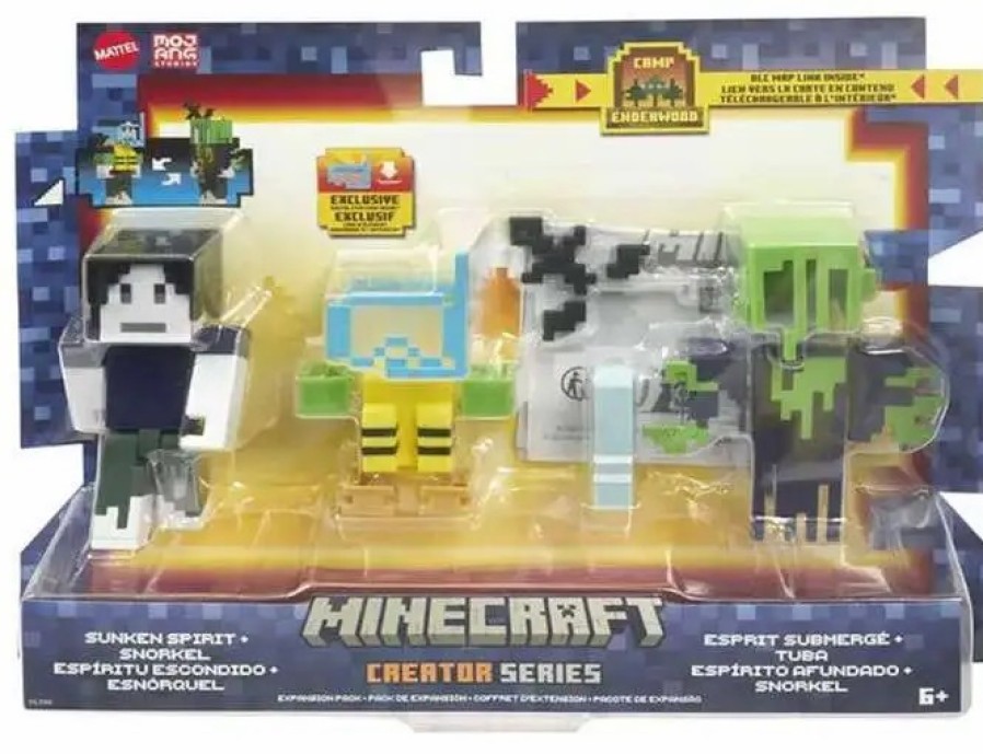 All Brands Mattel Toys | Minecraft Camp Enderwood Creator Series Sunken Spirit + Snorkel Action Figure