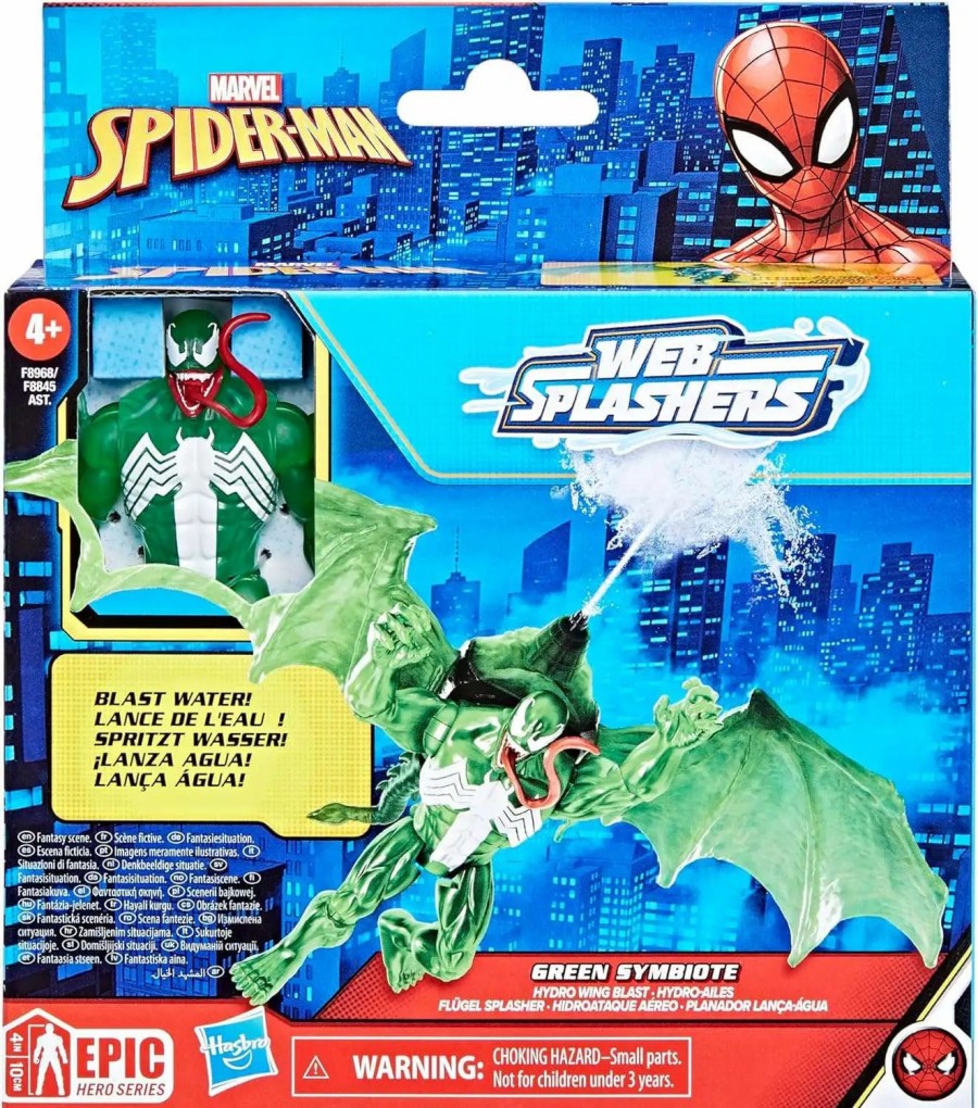 All Brands Hasbro | Marvel Spider-Man Web Splashers Green Symbiote Action Figure [Hydro Wing Blast!]