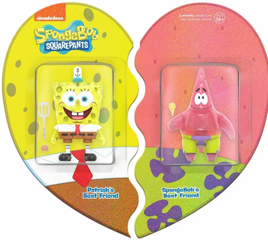 All Brands Super7 | Reaction Spongebob Squarepants Spongebob & Patrick Bff Exclusive Action Figure [Glitter]