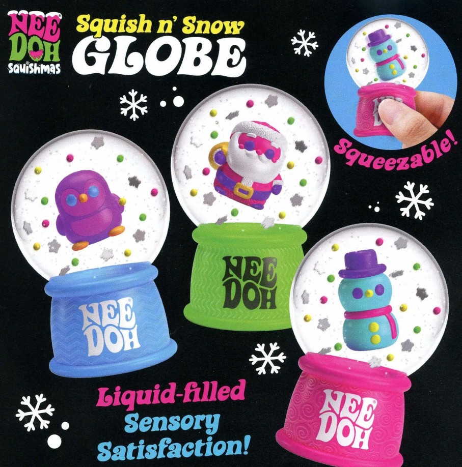 All Brands Schylling | Needoh The Groovy Glob Squishmas Squish N' Snow Globe Stress Ball [1 Random Globe] (Pre-Order Ships October)