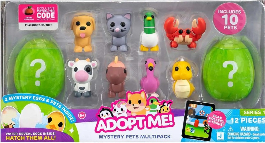 All Brands Jazwares | Adopt Me! Mystery Pets Multipack Mini Figure 10-Pack [Comes With Knitted Pumpkin Hat Online Virtual Item Redemption Code!] (Pre-Order Ships February)