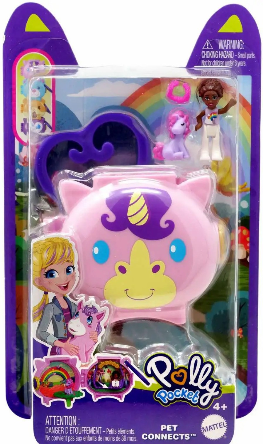 All Brands Mattel Toys | Polly Pocket Pet Connects Unicorn Micro Playset