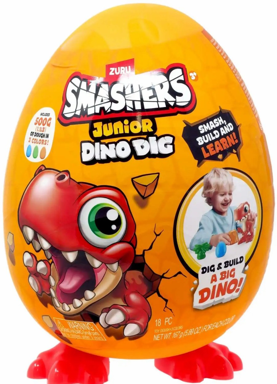 All Brands Zuru Toys | Smashers Junior Dino Dig Red Dinosaur Small Mystery Egg [12 Surprises|]