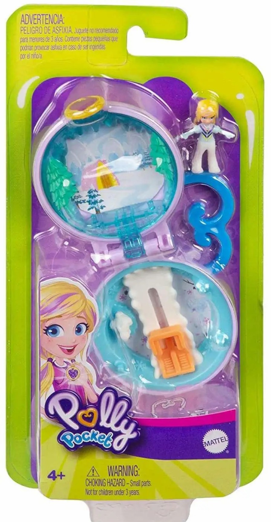 All Brands Mattel Toys | Polly Pocket Snowy Cabin Micro Playset