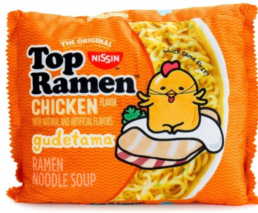 All Brands Kidrobot (NECA) | Sanrio Gudetama Nissin Top Ramen Noodle Soup Chicken Flavor 16-Inch Plush