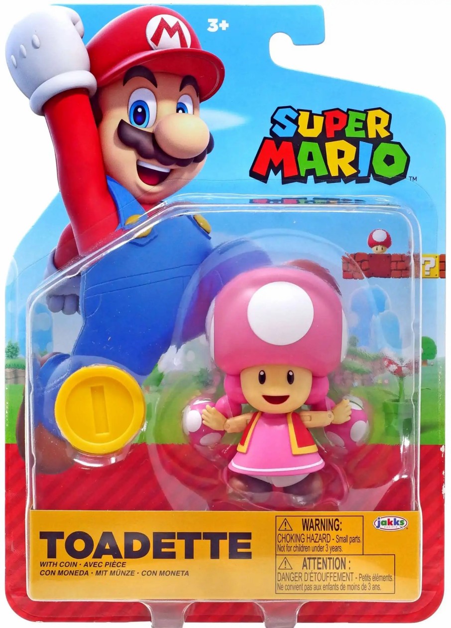 All Brands Jakks Pacific | World Of Nintendo Super Mario Wave 36 Toadette Action Figure [With Coin]