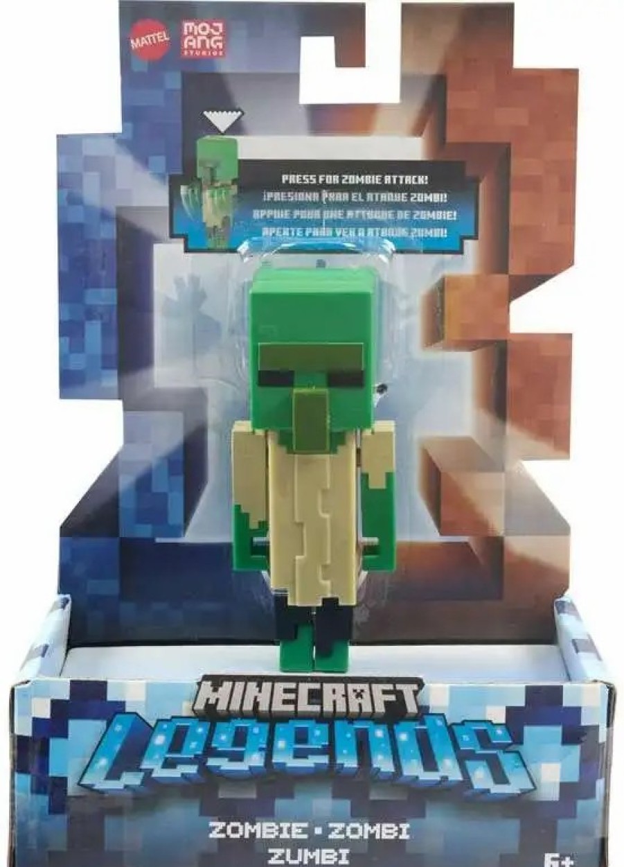 All Brands Mattel Toys | Minecraft Legends Zombie Action Figure