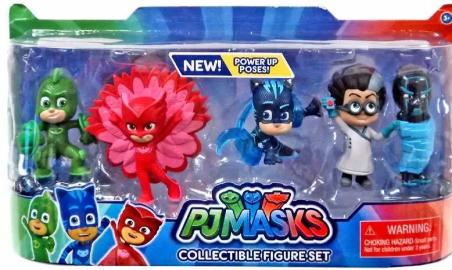 All Brands Just Play | Disney Junior Pj Masks Romeo, Gekko, Catboy, Owlette & Night Ninja 3-Inch Figure 5-Pack [Power Up Poses!]