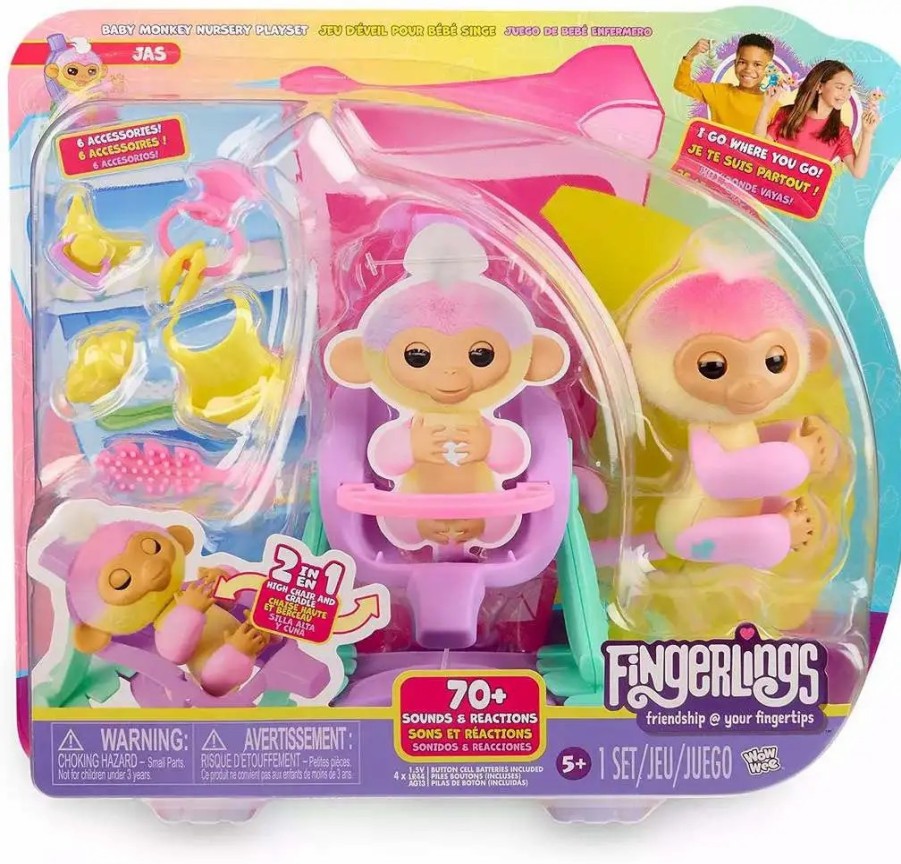 All Brands WowWee | Fingerlings Baby Monkey Nursery (With Jas) Exclusive Playset [Includes Cradle, High Chair & 6 Accessories]