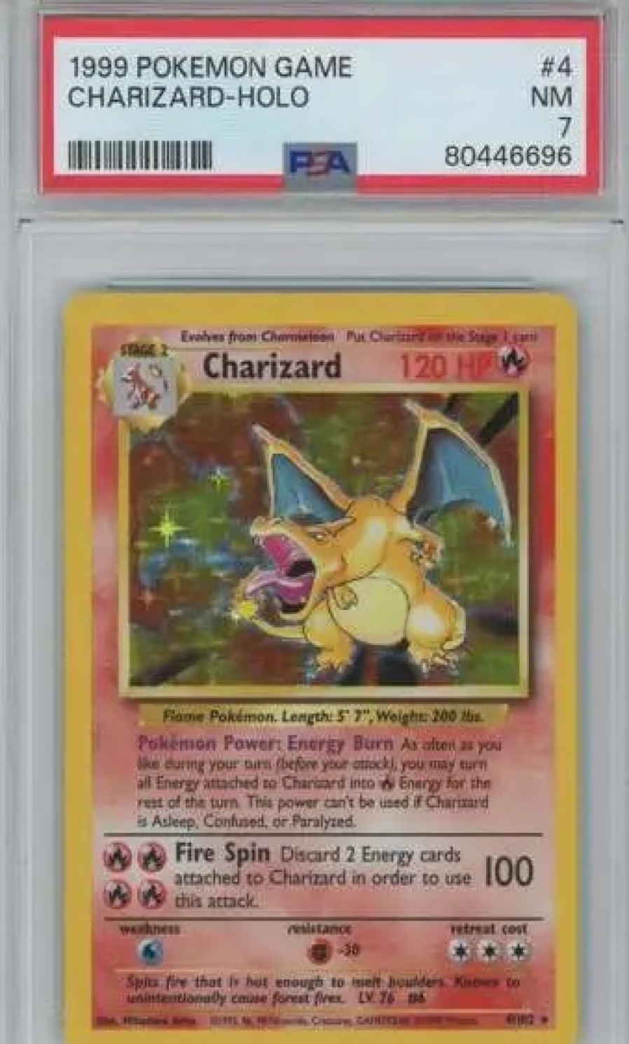 All Brands Wizards of the Coast | Pokemon Base Set Charizard Rare Holo Graded Card #4 [Psa 7]