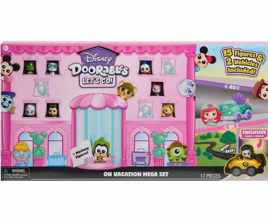 All Brands Moose Toys | Disney Doorables Let'S Go On Vacation Mega Set Exclusive Playset [15 Figures & 2 Vehicles]