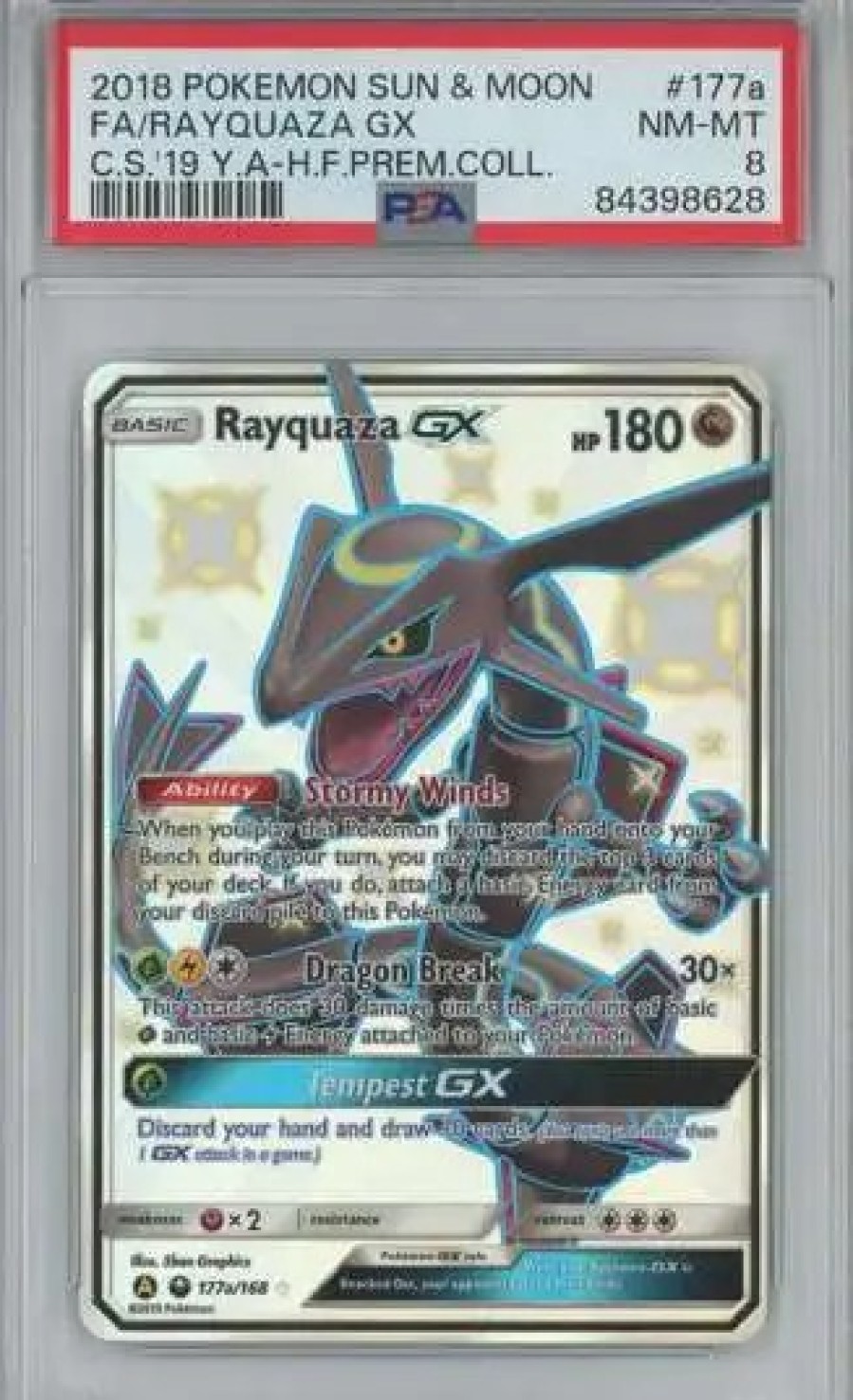 All Brands Pokemon USA | Pokemon Sun & Moon Promo Rayquaza Gx Ultra Rare Graded Card Sm177A [Psa 8]