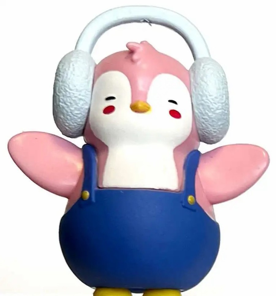 All Brands PMI | Pudgy Penguins Pink Penguin 1.5-Inch Mini Figure [Earmuffs & Overalls Loose]