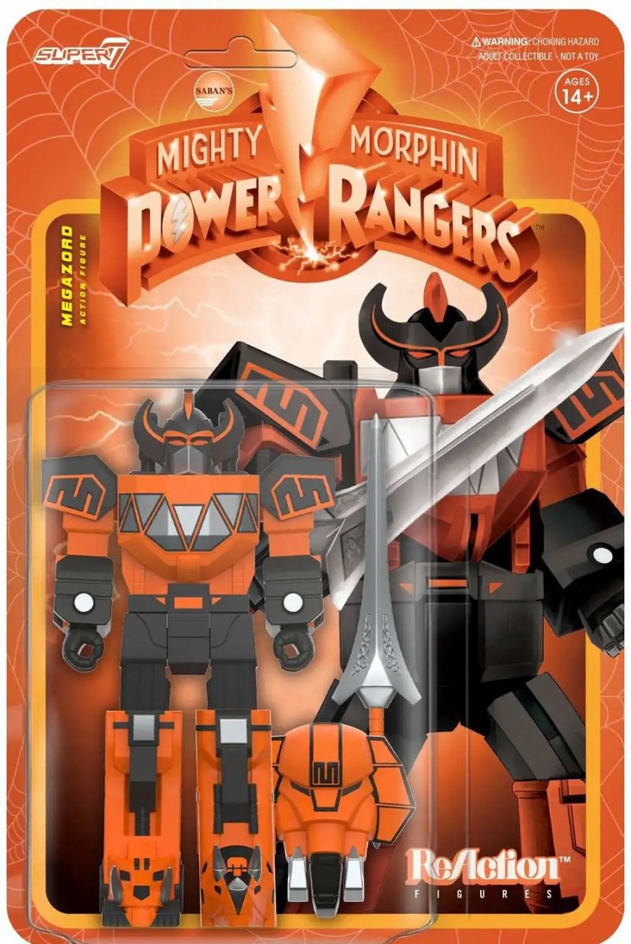 All Brands Super7 | Power Rangers Reaction Halloween Megazord Action Figure [Orange & Black, Mighty Morphin']